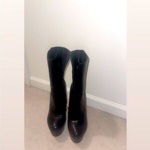 Black Leather Women's Boots